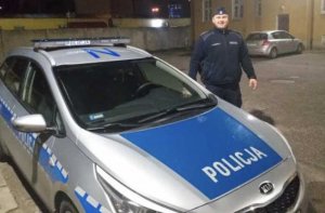 Policjant, który po służbie zatrzymał nietrzeźwego kierowcę.