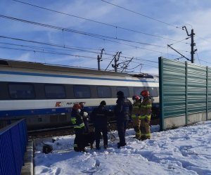 policjanci pracują na miejscu wypadku