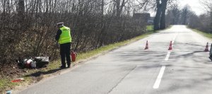 wypadek z udziałem motocyklisty