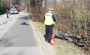 wypadek z udziałem motocyklisty