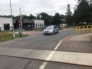 Policjant w trakcie działań