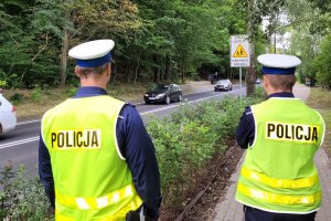 Policjanci w trakcie sprawdzeń