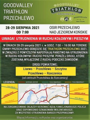 ulotka o utrudnieniach w ruchu drogowym podczas zawodów