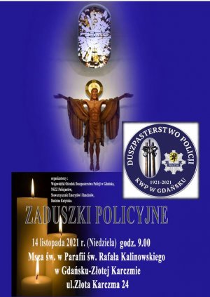 Zaproszenie na Mszę św. w intencji zmarłych policjantów i pracowników garnizonu pomorskiego