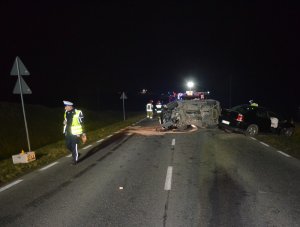 policjanci pracowali na miejscu wypadku