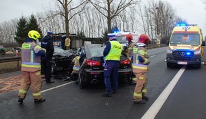 policjanci pracowali na miejscu wypadku