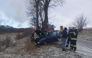 policjanci pracują na miejscu kolizji drogowych