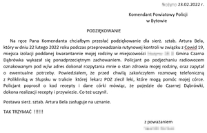 list mieszkańca do policjanta