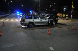 policjanci pracowali na miejscu wypadku