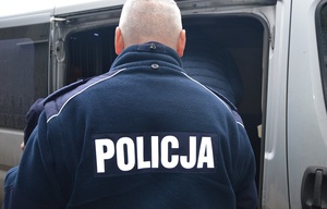 policjant wprowadza zatrzymanego do radiowozu