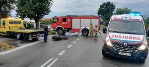 Policjant komendy wojewódzkiej, który pomógł ofiarom wypadku oraz miejsce tego zdarzenia