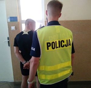 policjant z zatrzymanym kierowcą