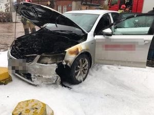 płonące auto zauważył I zastępca komendy w Wejherowie