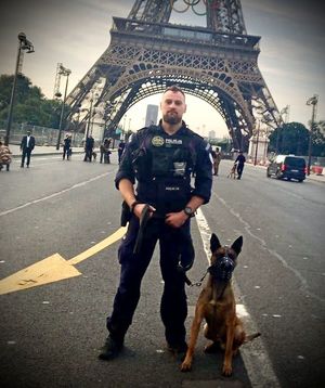 gdański przewodnik z psem IRON w Paryżu
