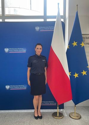 policjantka z Gdańska na spotkaniu w ministerstwie