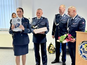 Uroczyste zdanie stanowiska przez Komendanta Powiatowego Policji w Wejherowie insp. Annę Kos