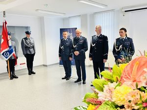 Uroczyste zdanie stanowiska przez Komendanta Powiatowego Policji w Wejherowie insp. Annę Kos