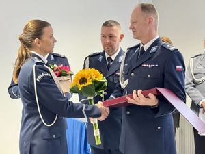 Uroczyste zdanie stanowiska przez Komendanta Powiatowego Policji w Wejherowie insp. Annę Kos