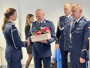Uroczyste zdanie stanowiska przez Komendanta Powiatowego Policji w Wejherowie insp. Annę Kos