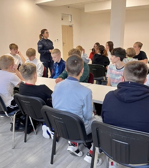 Policjanci podczas spotkania