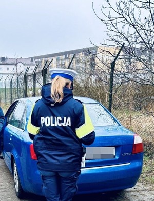 policjantka podczas kontroli i pojazdy
