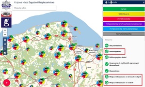 policjantka podczas kontroli kąpielisk i screen KMZB