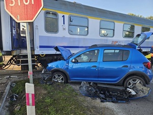 wypadek na przejeździe kolejowym