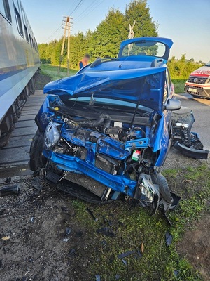 wypadek na przejeździe kolejowym