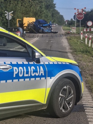 wypadek na przejeździe kolejowym