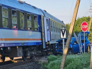 wypadek na przejeździe kolejowym