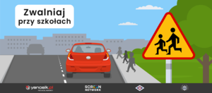 Zwalniaj przy szkołach ! grafika