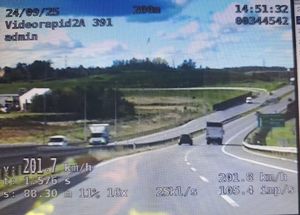 Trasą Kaszubską jechał ponad 200 km/h.zdjęcie z wideorejestratora
