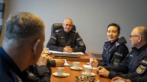 Spotkanie Komendanta Wojewódzkiego Policji w Gdańsku z Prezydium Zarządu Wojewódzkiego NSZZ Policjantów.