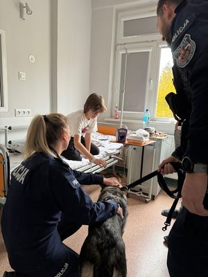 Dzień Dyni z policjantami w Szpitalu Dziecięcym Polanki.