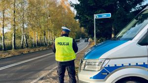 policjant podczas kontroli