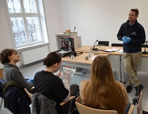 Spotkanie policjantów ze studentami.