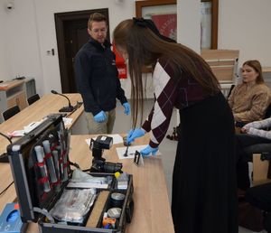 Spotkanie policjantów ze studentami.