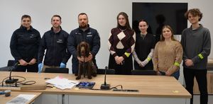 Spotkanie policjantów ze studentami.