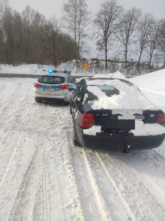 zatrzymany pojazd po pościgu
