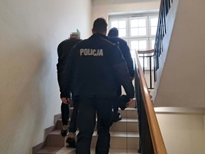 policjanci podczas doprowadzeń