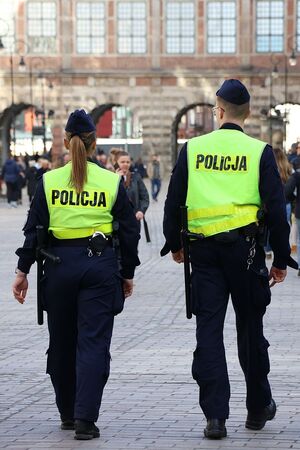 patrole piesze z adeptami SP w Słupsku