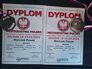 Nowodworski policjant asp. Paweł Marczak podwójnym mistrzem Europy i mistrzem Polski służb mundurowych w wyciskaniu sztangi leżąc