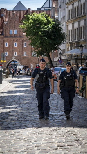 Policjanci zabezpieczali Konferencję na rzecz Odbudowy Ukrainy.
