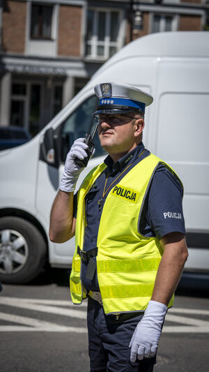 Policjanci zabezpieczali Konferencję na rzecz Odbudowy Ukrainy.